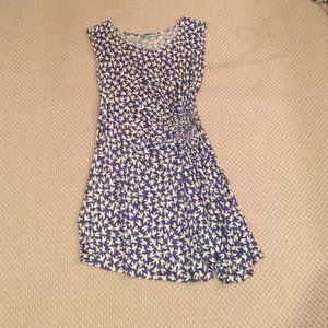 Anthropologie blue dress w/white dove pattern